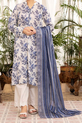 NUSL3346 Printed Lawn Suit - Unstitched 3Pc